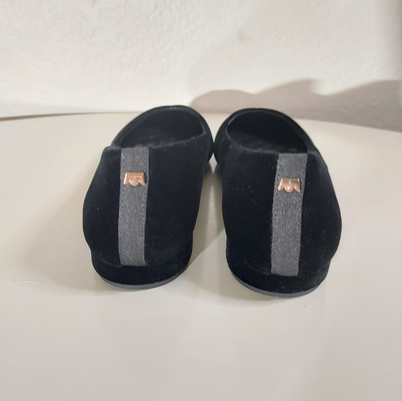 BIRDIES The Goldfinch 15 Black Velvet Pointed Toe V-Throat Slip On Flat WM Sz 7 - Picture 3 of 13